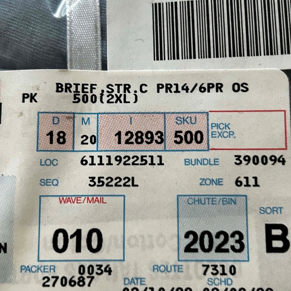 6 BRIEFS, 100% COTTON 2 BLUE/2 WHITE/2 PRINT, SIZE 2X, SEARS, SEALED IN ORIGINAL - Picture 5 of 7